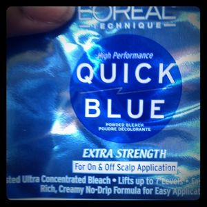 1 pack of Loreal quick blue bleach